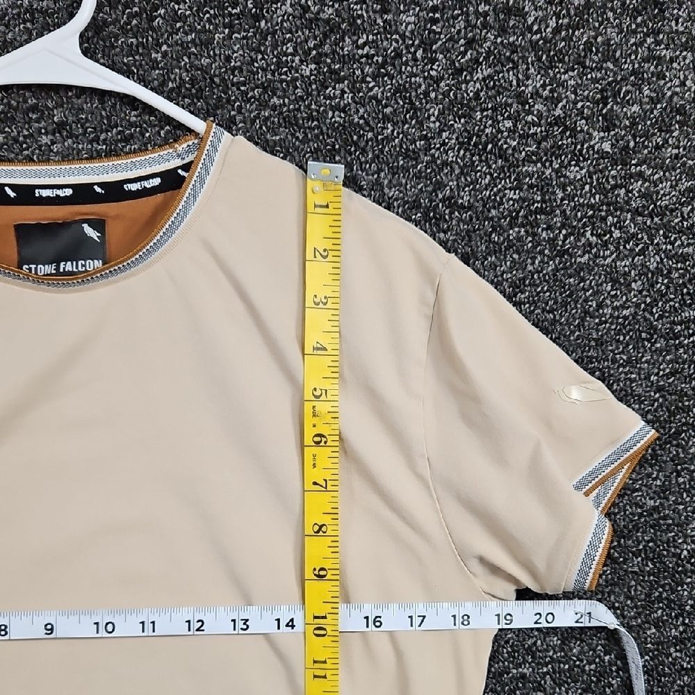Stone Falcon Men's Beige Small T-Shirt - Picture 4 of 5